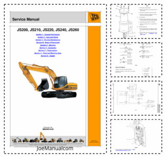 JCB JS200 JS210 JS220 JS240 JS260 Excavator Service Manual 9803 6510-3