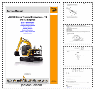 JCB JS200 Series Excavators with T4 and T2 Engines Service Manual 9813/3200-03