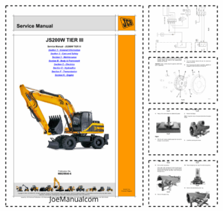 JCB JS200W Tier III Excavator Service Manual 9803/9540