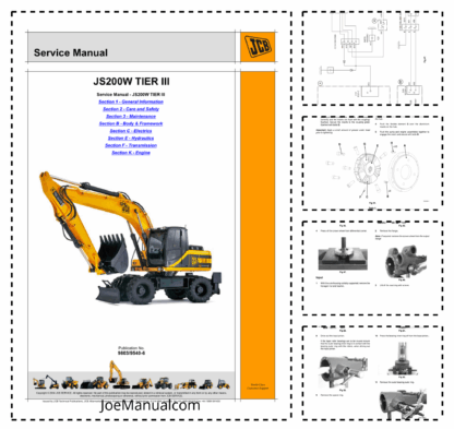 JCB JS200W Tier III Excavator Service Manual 9803/9540 - JoeManual.com