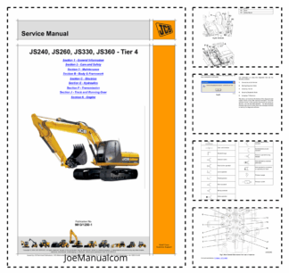 JCB JS240 JS260 JS330 JS360 Tier 4 Excavators Service Manual 9813/1250-1
