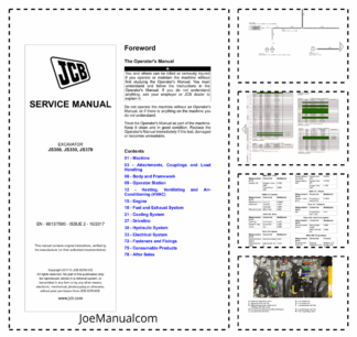 JCB JS300 JS330 JS370 Excavators Service Manual 9813/7500