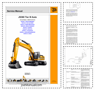 JCB JS360 Tier III Auto Excavator Service Manual 9803/9880