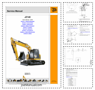 JCB JZ140 Excavator Service Manual 9803/9910