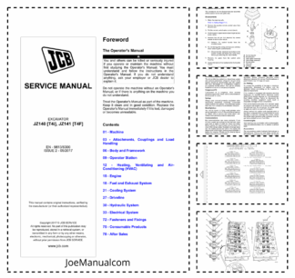 JCB JZ140 [T4i] JZ141 [T4F] Excavators Service Manual 9813/6300