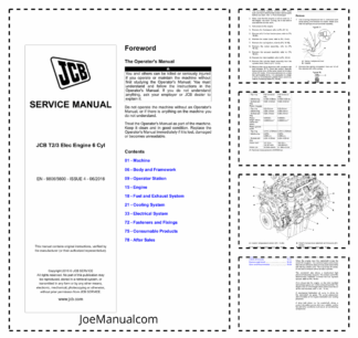 JCB T2 T3 Elec Engine 6 Cyl Service Manual 9806/5600
