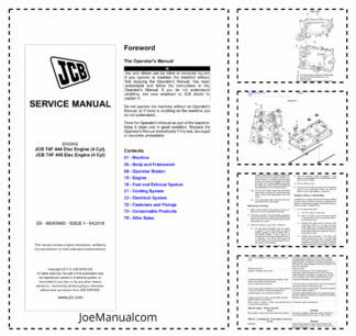 JCB T4F 444 448 Elec Engine Service Manual 9806/6400