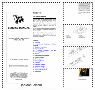 JCB TLT 25G 30G Teletruck Telehandler Forklift Service Manual 9813/8800