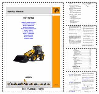 JCB TM180 TM220 Telescopic Loader Service Manual 9803/9995