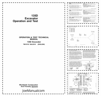 John Deere 135D Excavator Operation and Test Manual TM10742