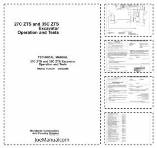 John Deere 27C ZTS 35C ZTS Excavator Operation and Test Manual TM2052