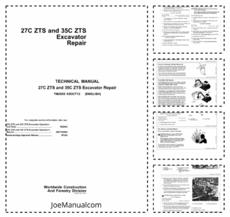 John Deere 27C ZTS 35C ZTS Excavator Repair Manual TM2053