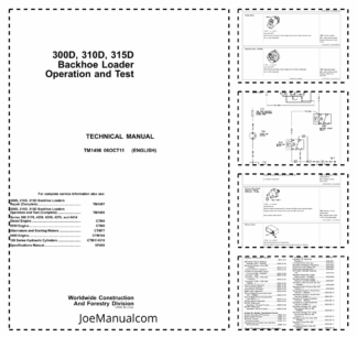 John Deere 300D 310D 315D Backhoe Loader Operation and Test Manual TM1496