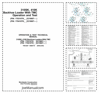 John Deere 310SK 410K Backhoe Loader Operation and Test Manual TM12487