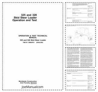 John Deere 325 328 Skid Steer Loader Operation and test Manual TM2191