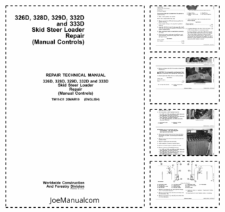 John Deere 326D 328D 329D 332 333D Skid Steer Loader Repair Manual TM11431