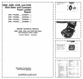 John Deere 328E 329E 332E 333E Skid Steer and Track Loader Repair Manual TM12808