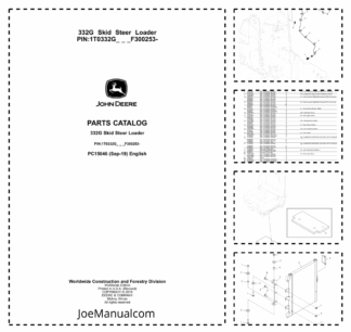 John Deere 332G Skid Steer Loader Parts Catalog PC15046
