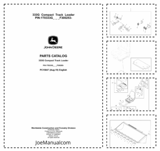 John Deere 333G Skid Steer Loader Parts Catalog PC15047