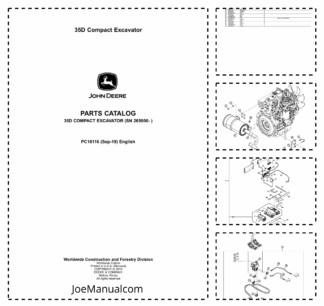 John Deere 35D Compact Excavator Parts Catalog PC10116