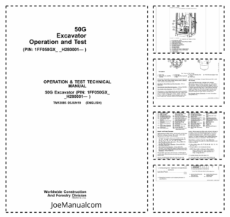 John Deere 50G Compact Excavator Operation and Test Manual TM12885