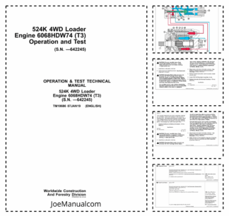 John Deere 524K 4WD Wheel Loader Operation and Test Technical Manual TM10686