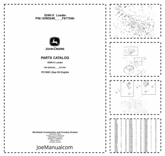 John Deere 524K II Wheel Loader Parts Catalog PC15081