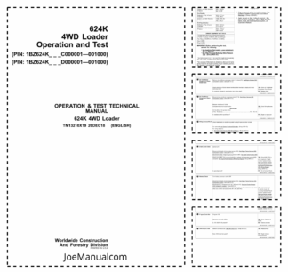 John Deere 624K 4WD Loader Operation and Test Technical Manual TM13210X19