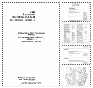 John Deere 75G Excavator Operation and Test Manual