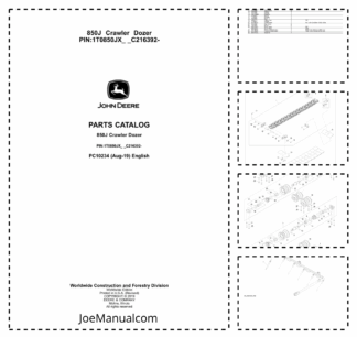 John Deere 850J Crawler Dozer Parts Catalog PC10234