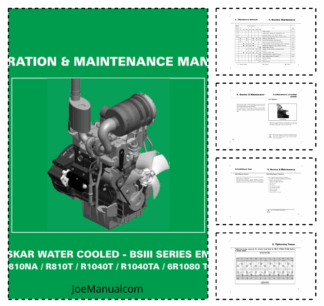 Kirloskar R810 R1040 R1080 Engines Operation and Maintenance Manual 9806/6000