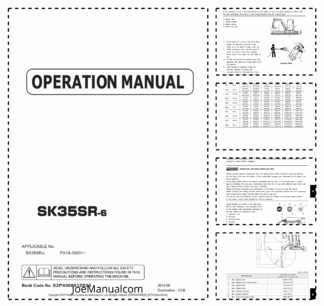 Kobelco SK35SR-6 Excavator Operators Manual