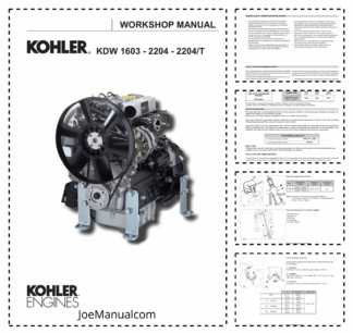 Kohler KDW1603 KDW2204 KDW2204T Engine Workshop Manual 9806/4065
