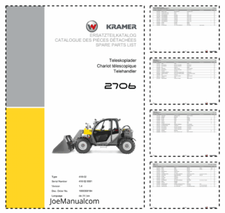 Kramer 2706 Telehandler Parts Catalog 418-02