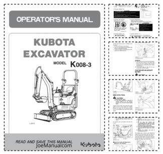 Kubota K008-3 Mini Excavator Operators Manual