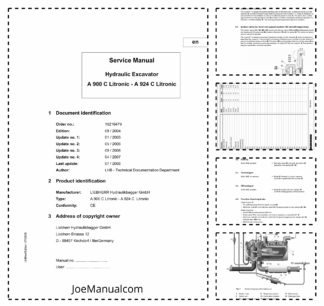 Liebherr A900C A924C Litronic Excavators Service Manual