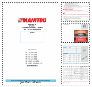 Manitou MT728 MT732 MT928 MT932 MT 1030 MT1030 Serie D-E3 4-E3 Telehandler Operators Manual