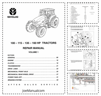 New Holland 100 115 135 160 HP Tractors Repair Manual Vol 1