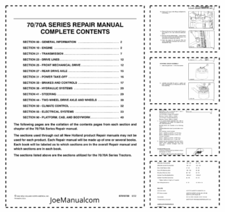 New Holland 70 70A Series Tractors Repair Manual