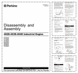 Perkins 402D 403D 404D Industrial Engines Disassembly and Assembly Manual 9806/4500