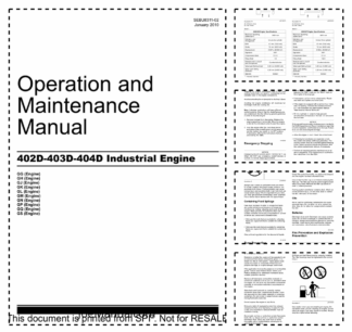 Perkins 402D 403D 404D Industrial Engines Operation and Maintenance Manual 9806/4450