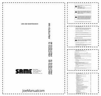 Same Frutteto 55 70 75 90 100 Tractor Operation and Maintenance Manual
