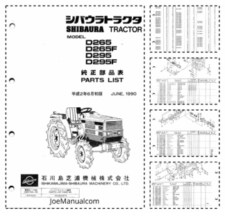 Shibaura D265 D265F F295 F295F Tractor Parts List Catalog