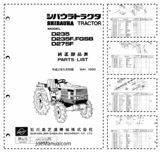 Shibaura F235 F235F.FGSB F275F Tractor Parts List Catalog