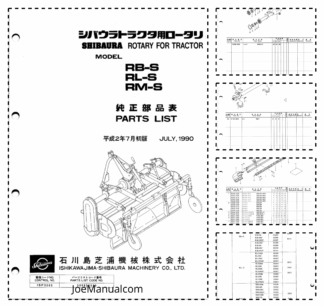 Shibaura RB-S RL-S RM-S Rotary Parts List Catalog