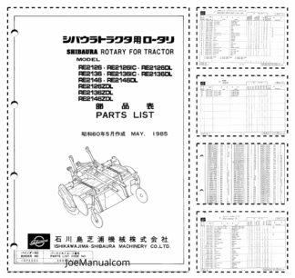 Shibaura RE21 Series Rotary Parts List Catalog