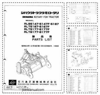 Shibaura RLS51 RLT51 RLT61 Series Rotary Parts List Catalog