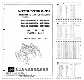Shibaura RS21 Series Rotary Parts List Catalog