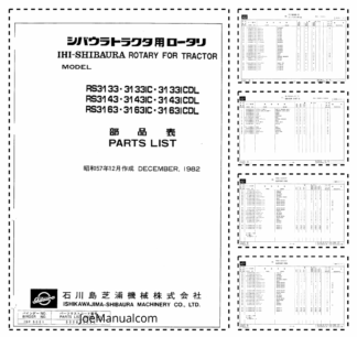 Shibaura RS31 Series Rotary Parts List Catalog