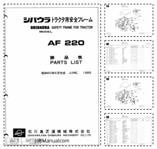 Shibaura Safety frame for tractor model AF220 Parts List Catalog
